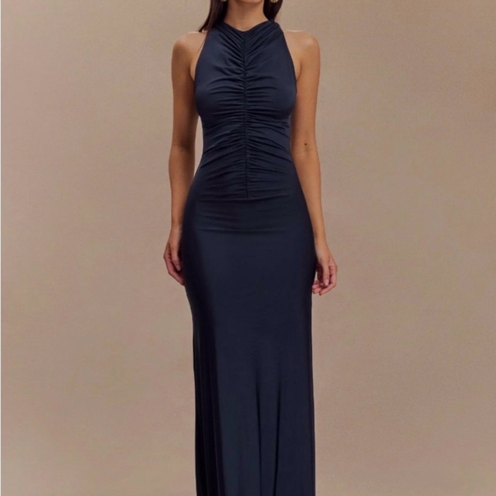 MESHKI PRIYA SLINKY NAVY DRESS XL